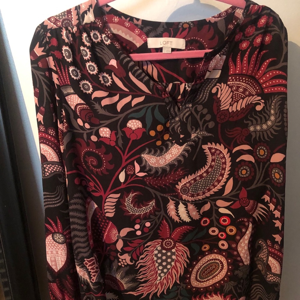 LOFT Floral Paisley Blouse